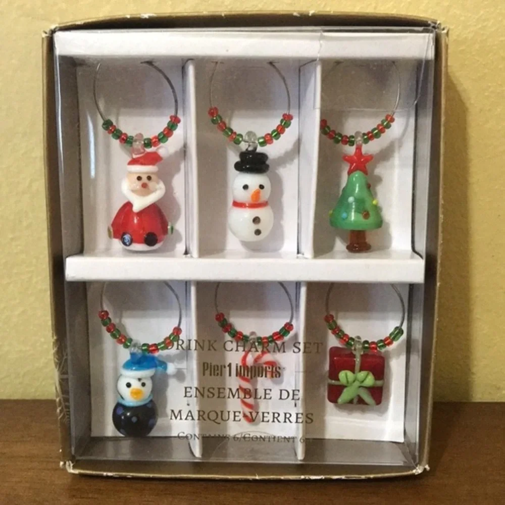 Holiday Charms Wine Glass Markers - Set of 6